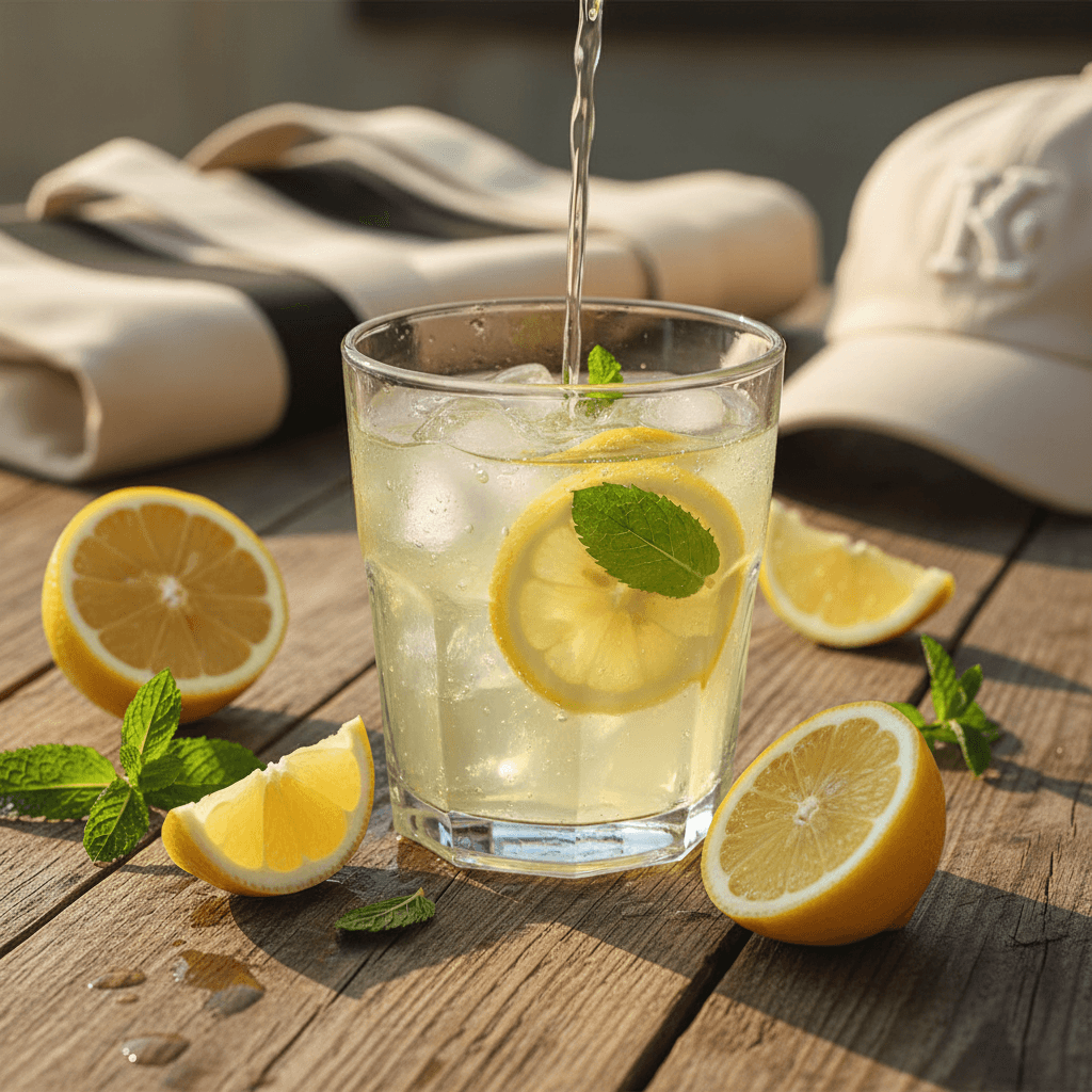 Stack of dehydrated lemon and lime wheels in a glass jar on a bartender's station